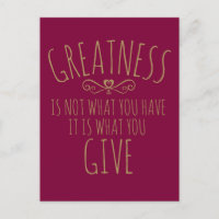 Grandeur à donner une carte postale