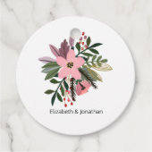 Grandeur Plum Pink, Black en Gold Party Bedankjes Labels (Voorkant)