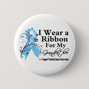 Grandfather Prostate Cancer Ribbon Ronde Button 5,7 Cm