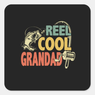 Grandfather Quotes Fishing Cool Grandad Vierkante Sticker