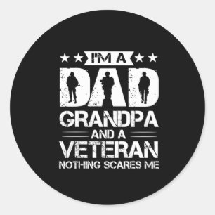 Grandfather Quotes   Ik ben vader en veteraan Ronde Sticker