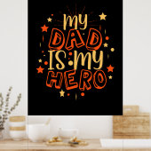 Grandfather Quotes | Mijn vader is mijn helo Poster (Keuken)