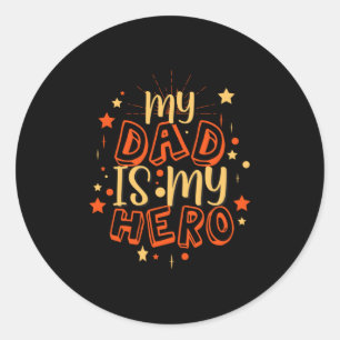 Grandfather Quotes   Mijn vader is mijn helo Ronde Sticker
