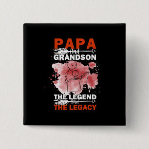 Grandfather Quotes Papa en Grandson Vierkante Button 5,1 Cm