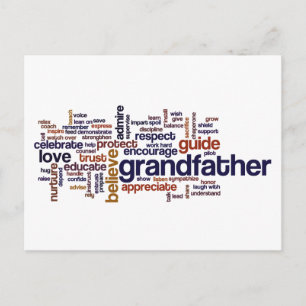 Grandfather Word Cloud Briefkaart