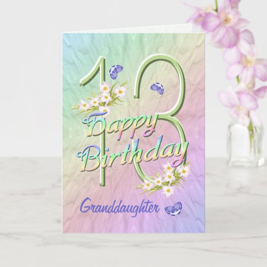 Grandgirl 13e Anniversaire Papillon Carte de jardi (Orchidée)