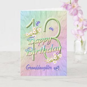 Grandgirl 13e Anniversaire Papillon Carte de jardi