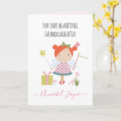 Grandgirl anniversaire fée filles whimsical carte (Fleur jaune)