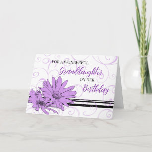 Grandgirl Carte d'anniversaire violet Fleurs noire