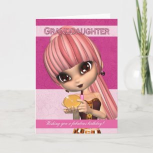 Grandgirl tendance Carte de voeux d'anniversaire f