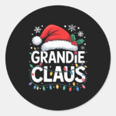 Grandie Claus Matching Family Christmas Holiday Pa Ronde Sticker (Voorkant)