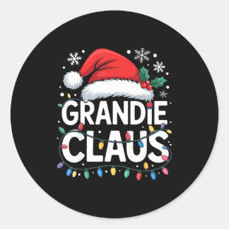Grandie Claus Matching Family Christmas Holiday Pa Ronde Sticker
