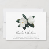 Grandiflora | Witte Magnolia bruiloft uitnodiging (Voorkant)