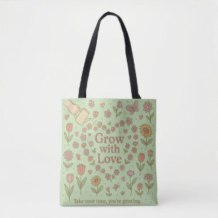 Grandir avec amour - Pastel Floral Sac fourre-tout