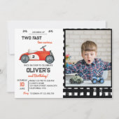 Grandir Deux Voiture Rapide Boy Invitation Anniver (Devant)