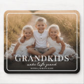 Grandkids Make Life Grand White Script Photo Muismat (Voorkant)