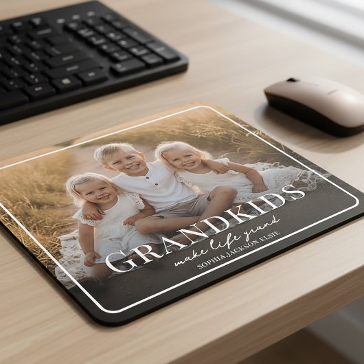 Grandkids Make Life Grand White Script Photo Muismat