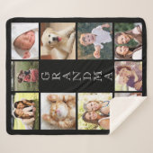 Grandma 10 Photo Collage Black Sherpa Deken (Voorkant (horizontaal))