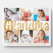 GRANDMA 6 Foto Collage Gold aangepaste tekst 8x10 Fotoplaat (Voorkant)