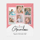 Grandma 6 Script photo Couverture en polaire rose (Devant)