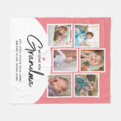 Grandma 6 Script photo Couverture en polaire rose (Devant (Horizontal))