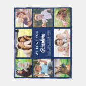 Grandma 8 Photo Collage Navy Blue Fleece Deken (Voorkant)