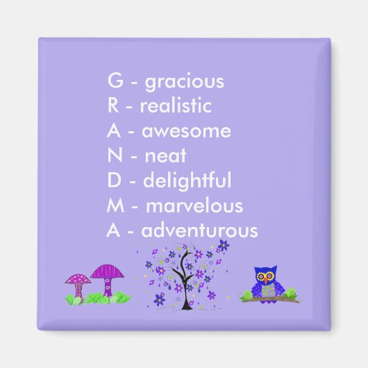 Grandma Acrostic Magneet (Voorkant)