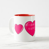 GRANDMA avec coeur rose café ou tasse à thé. (Devant gauche)