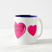 GRANDMA avec coeur rose café ou tasse à thé. (Devant droit)