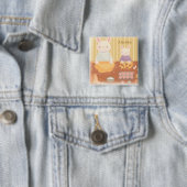 Grandma Baking Cookies Vierkante Button 5,1 Cm (In situ)