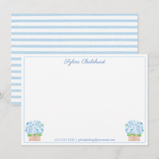 Grandma Blue hydrangeas , als noot van Bedankkaart