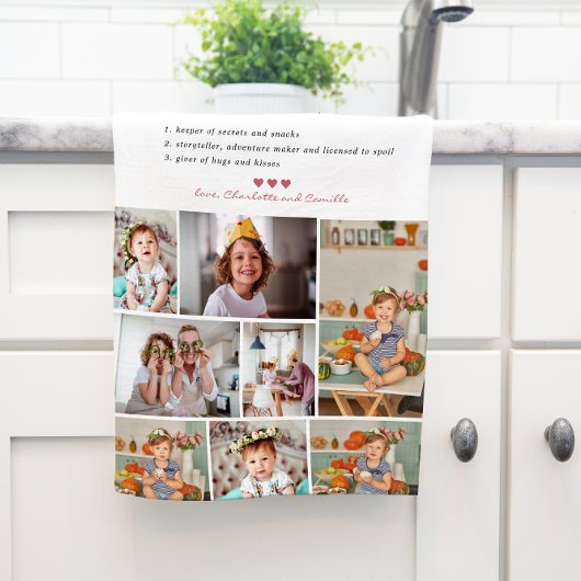 Grandma Definition | 8 Foto gepersonaliseerd Theedoek