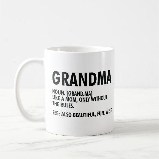 Grandma Definition Funny Grandmoeder Appreciation Koffiemok (Links)