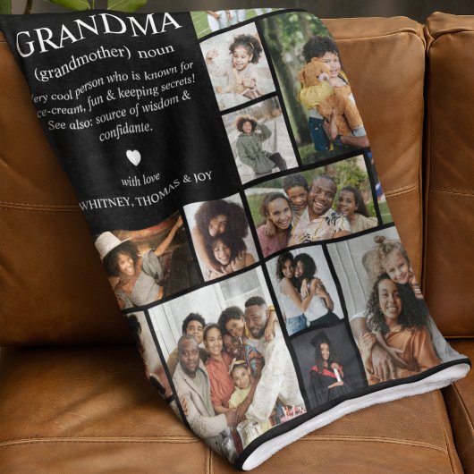 Grandma Definition Photo Collage Fleece Deken