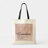 Grandma Definition Roos Gold Glitter Tote Bag (Achterkant)