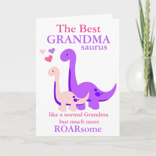 Grandma Dinosaur Moederdag Feestdagen Kaart (Voorkant)