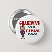 GRANDMA DIVA RONDE BUTTON 5,7 CM (Voorkant /achterkant)