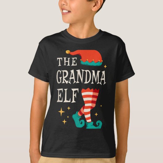 Grandma Elf Family Matching Group Christmas Grandm T-shirt (Voorkant)