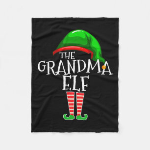 Grandma Elf Group Matching Family Kerstmis Fleece Deken
