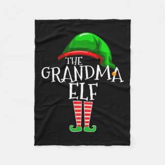 Grandma Elf Group Matching Family Kerstmis Fleece Deken