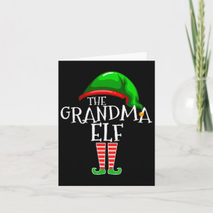 Grandma Elf Group Matching Family Kerstmis Kaart