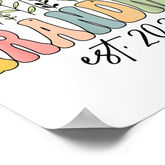 Grandma Est. 2026 Wildflower Promoted To Grandma Poster (Hoek)