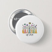 Grandma Est. 2026 Wildflower Promoted To Grandma Ronde Button 5,7 Cm (Voorkant /achterkant)
