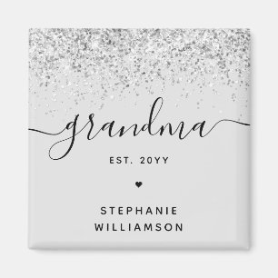 Grandma Est Glitter Confetti Custom Grandma Gifts Magneet