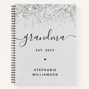 Grandma Est Glitter Confetti Custom Grandma Gifts Notitieboek