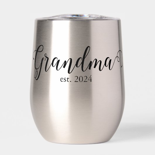 Grandma Est Modern Black Script Custom Date (Avant)