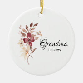 Grandma Est. Year – New Grandma Milestone Keramisch Ornament
