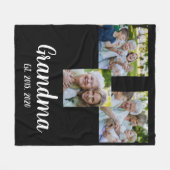 Grandma Established Modern Script Black 3 Photo Fleece Deken (Voorkant (Horizontaal))
