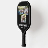 Grandma Established Modern Script Black 3 Photo Pickleball Paddle (Links)