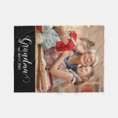 Grandma Established Script Gift Photo Fleece Deken (Voorkant (Horizontaal))